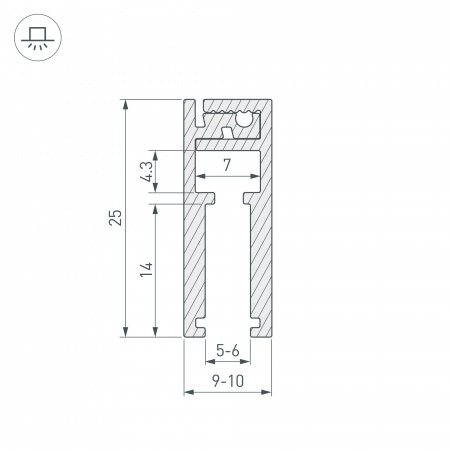 Профиль Arlight KLUS-GLASS-56-2000 ANOD 019193