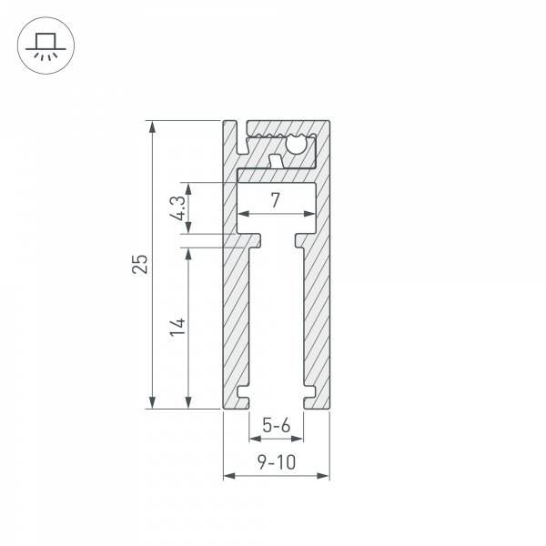 Профиль Arlight KLUS-GLASS-56-2000 ANOD 019193