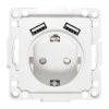 EKF Стокгольм Механизм Розетки 1-местной с/з, USB 2A 16А винтовые клеммы белый с защ. штор.