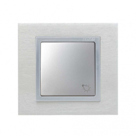 Simon 82 Алюминий Накладка с пиктограммой "лампа" для 1-клав. мех., S82,82N