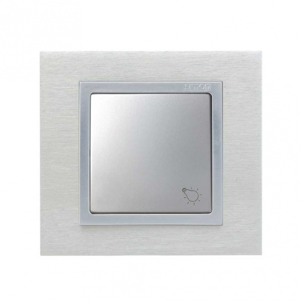 Simon 82 Алюминий Накладка с пиктограммой "лампа" для 1-клав. мех., S82,82N