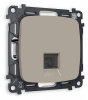 Комплект механизма компьютерной розетки OMEGA MO372010 Серо-бежевый матовый RJ-45(8P8C) CAT6 с защитной шторкой QUANT