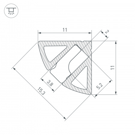 Профиль SL-KANT-H11-2000 ANOD BLACK (Arlight, Алюминий)