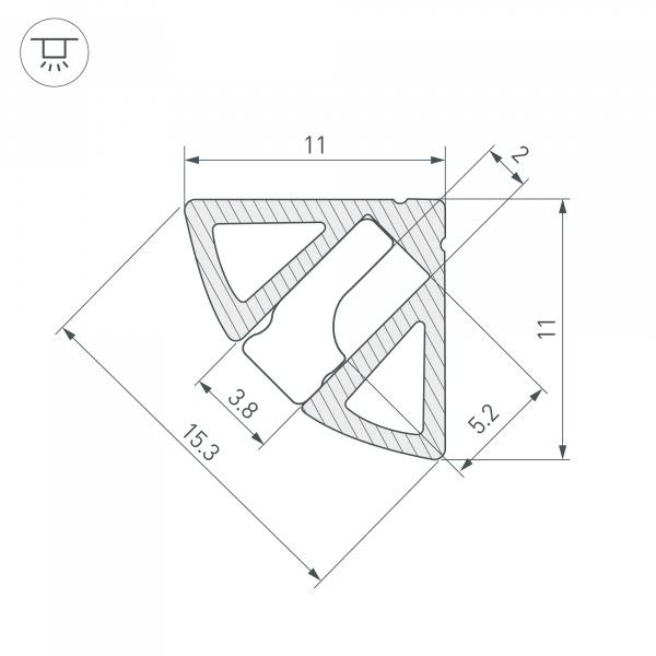 Профиль SL-KANT-H11-2000 ANOD BLACK (Arlight, Алюминий)