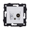 Розетка двойная TV (мама) + RJ45 Cat.6, белый Kollinger REA-021WH для Aspekt, Eleganz, Reflex