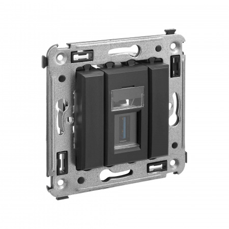 DKC Avanti Черный матовый Розетка одинарная тип А-А USB 3.0