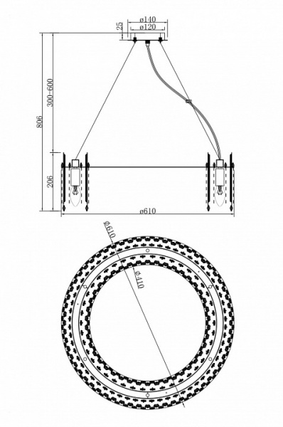 Подвесной светильник MOD036PL-12N Maytoni Rocio