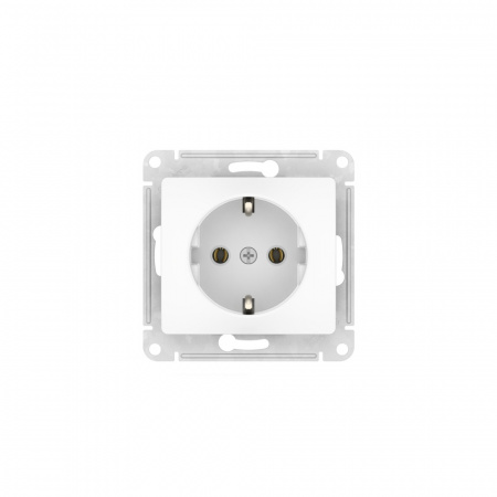 Systeme Electric Glossa Белый Розетка с заземлением, 16А, мех., быстрозажим. клем.