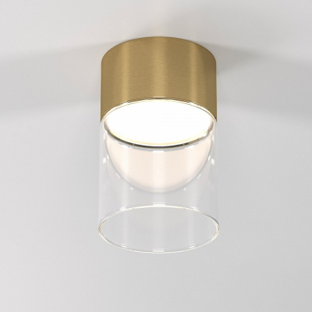 Светильник потолочный светодиодный 10W 4000К латунь/прозрачный 25047/LED Elektrostandard Lumen a064707