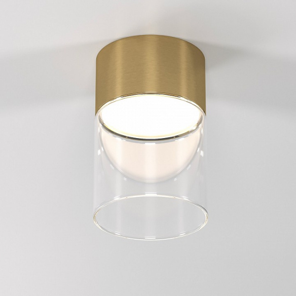 Светильник потолочный светодиодный 10W 4000К латунь/прозрачный 25047/LED Elektrostandard Lumen a064707