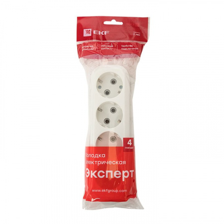 EKF PROxima Колодка 4 гн. 16А 3,5кВт с/з Эксперт