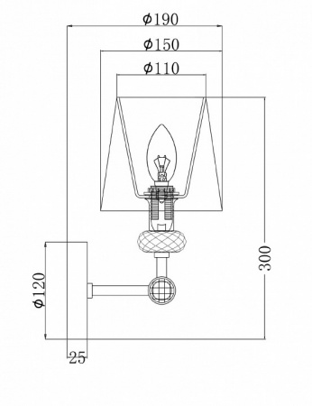 Настенный светильник (бра) MOD018WL-01CH Maytoni Riverside