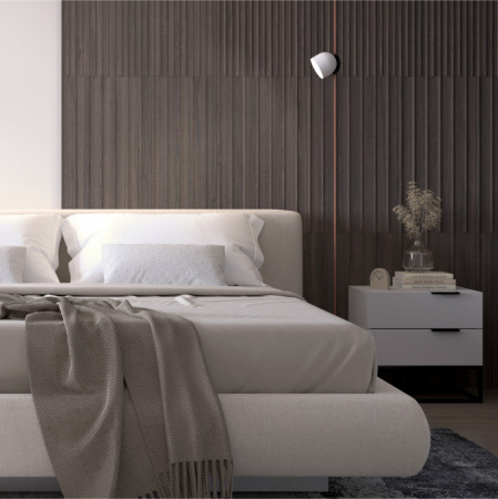 DK5542-WH+BK Поворотный светильник для трека-ремня Belty, серия Spot, со светодиодом, D100*H107мм, 48V DC, 12W, RA90, 120°, 4000K, IP20, белый с черным, алюминий