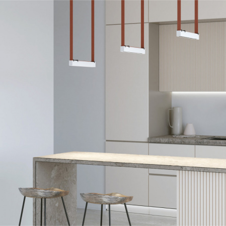 DK5570-WB Cветильник для трека-ремня Belty, серия Grill, со светодиодом, L323*W40*H45мм, 48V DC, 12W, RA90, 24°, 4000K, IP20, белый с черным, алюминий