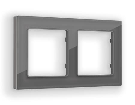 Рамка ALFA Platos (Антрацит серый Стекло органическое) 2-ая AF330652