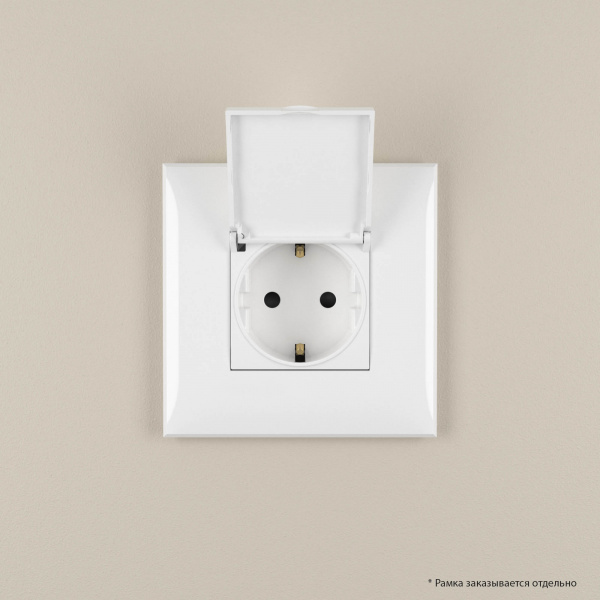 DKC Avanti Белое облако Розетка с крышкой 2P+E