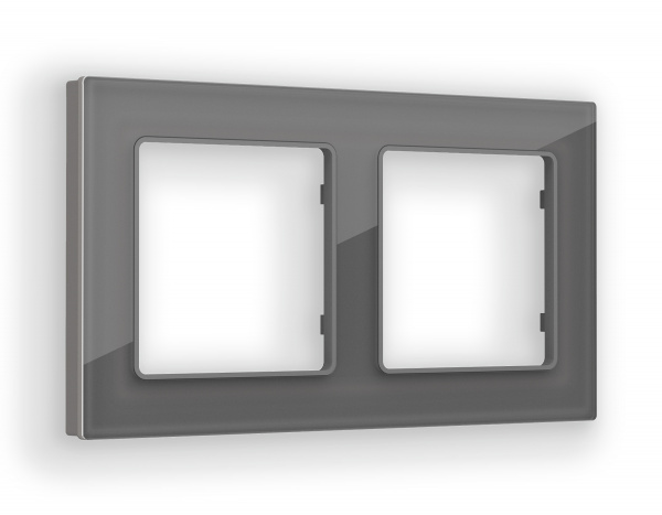 Рамка ALFA Platos (Антрацит серый Стекло органическое) 2-ая AF330652