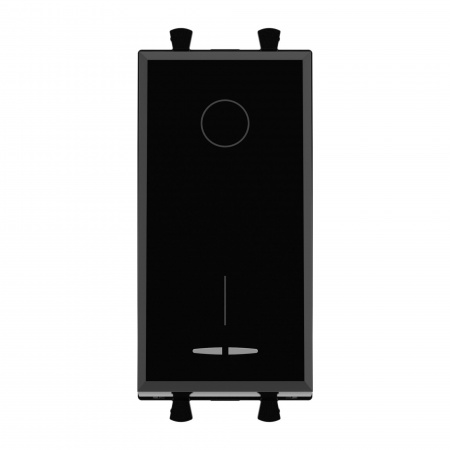 DKC Avanti Черный квадрат Выключатель двухполюсный одноклавишный 1 модуль