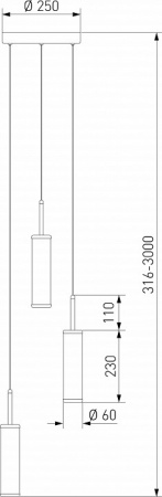 Подвесной светодиодный светильник 50386/3 LED латунь Eurosvet Stark