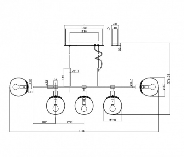 Подвесной светильник MOD221-PL-05-N Maytoni Erich
