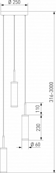 Подвесной светодиодный светильник 50386/3 LED латунь Eurosvet Stark