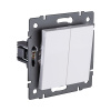 Выключатель 2-клавишный проходной 10А/250В, белый Kollinger REA-S-009WH для Aspekt, Eleganz, Reflex