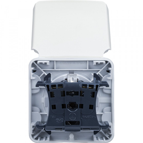 Legrand Plexo Белый Мех Розетка с/з с крышкой, винтовой зажим IP55
