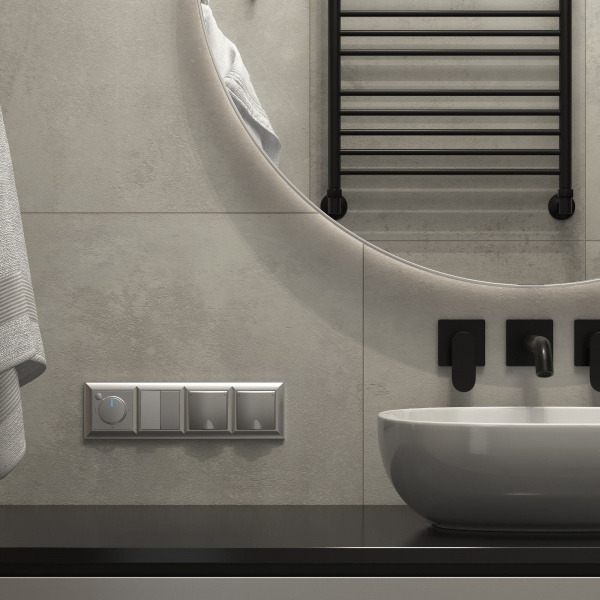 Рамка из поликарбоната на 4 поста Fiore серебряный W0042206