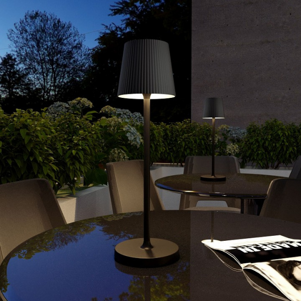 Светодиодный уличный настольный светильник Mist с регулировкой цветовой температуры, яркости и аккумулятором TL70220 черный Elektrostandard Mist a063970