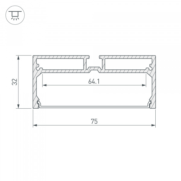 Профиль с рассеивателем Arlight SL-LINE-7532-2000 ANOD 028033