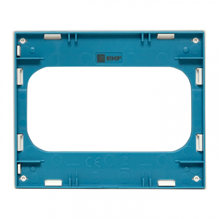 EKF PROxima Стокгольм Белый Линия синяя Рамка для розетки 2-ой