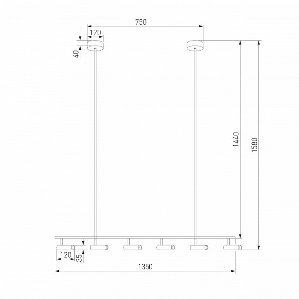 Потолочный светильник 20252/6 LED черный Eurosvet Epiphania