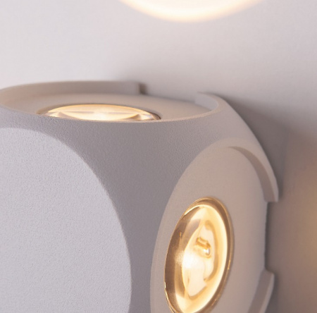 Уличный настенный светодиодный светильник CUBE 1504 TECHNO LED белый Elektrostandard Сube a047185