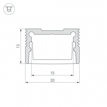 Профиль с рассеивателем Arlight SL-Slim20-H13-2000 Anod+Opal 036835