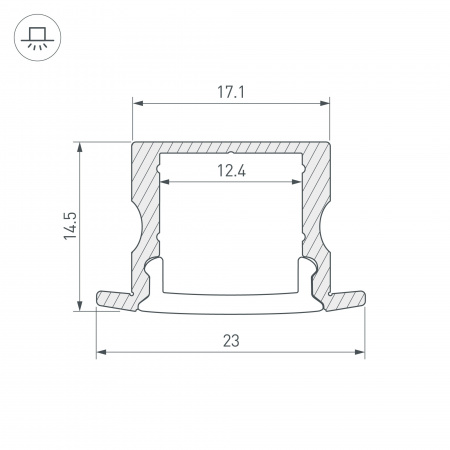 Профиль Arlight ARH-LINE-2315-F-2000 ANOD 036327