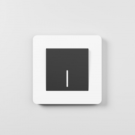 Рамка из поликарбоната на 1 пост Split белый/черный, soft-touch W0013068