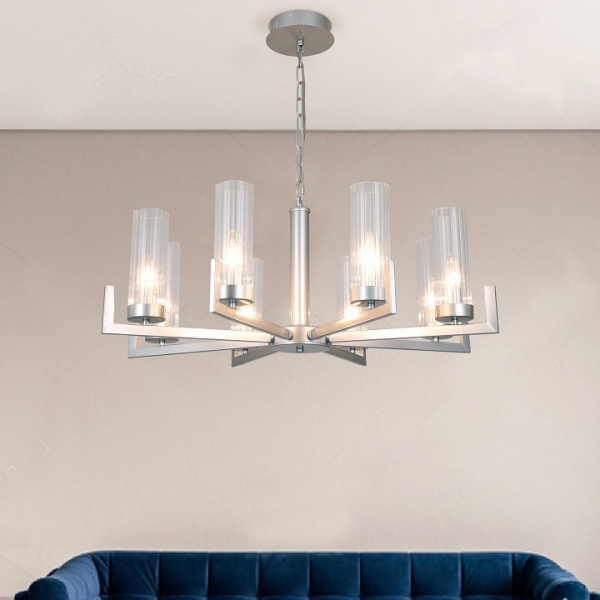 Подвесная люстра 60133/8 серебро Eurosvet Arganie