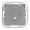SE AtlasDesign Aqua Алюминий Розетка с/з со шторками с прозрач. крышк, 16А,IP44, мех