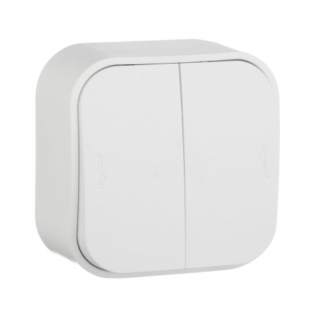 Legrand Quteo Белый Переключатель 2-клавишный 10А