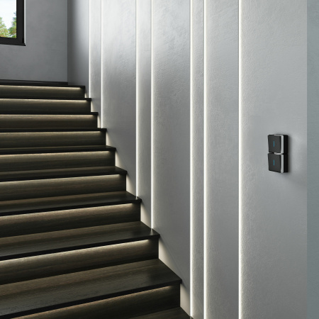 Выключатель одноклавишный с подсветкой Gallant черный/хром W5010135