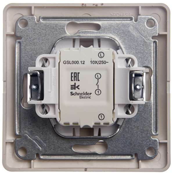 SE Glossa Платина Выключатель 1-клавишный сх.1, 10AX (в сборе)