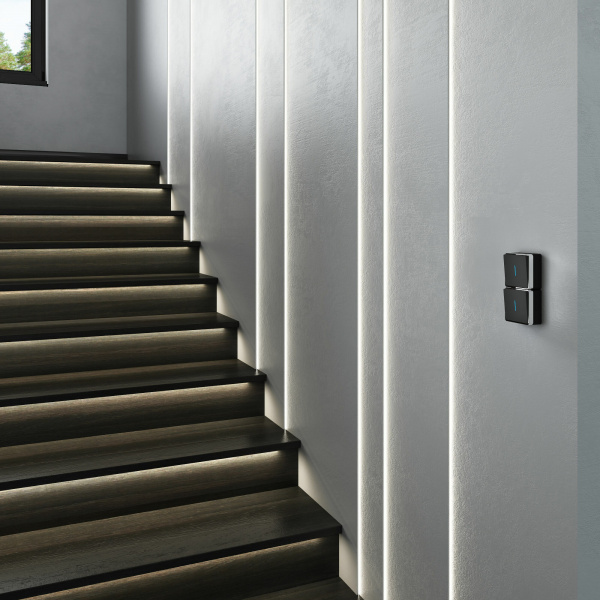 Выключатель одноклавишный с подсветкой Gallant черный/хром W5010135