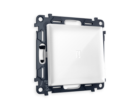 Комплект механизма 1-клавишного проходного выключателя с подсветкой 5600K ALFA MA102035 Белый глянец QUANT