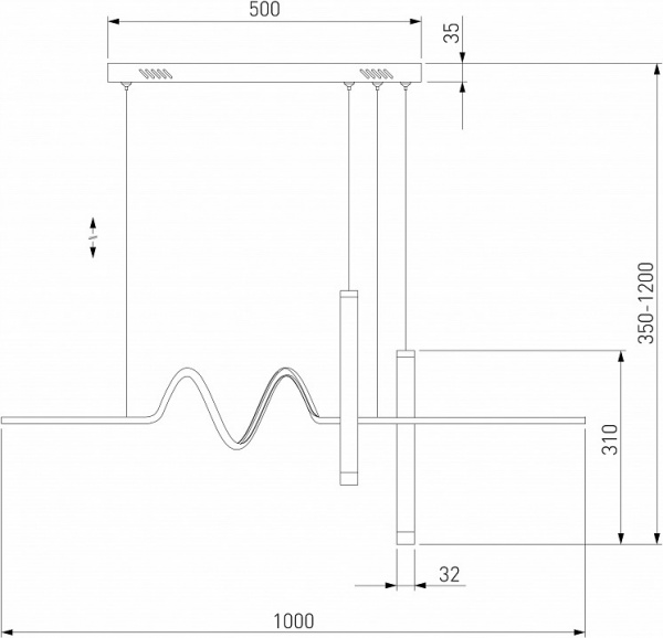 Подвесной светильник 90267/2 черный Eurosvet Brace