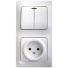 SE Glossa Бел Блок: розетка и 2-кл. выключатель с подсветкой