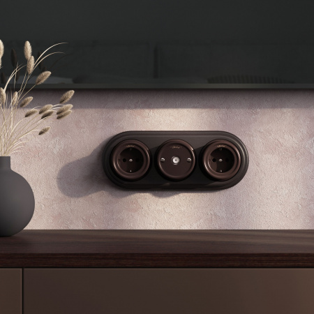 ТВ розетка коричневая ретро WL18-02-05