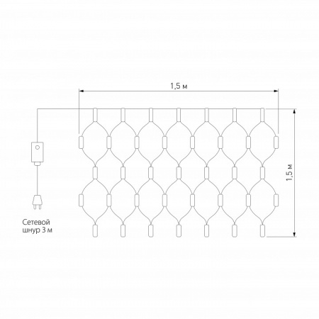 Гирлянда сеть 1,5*1,5 м IP20 300-001 мульти Eurosvet 300-001