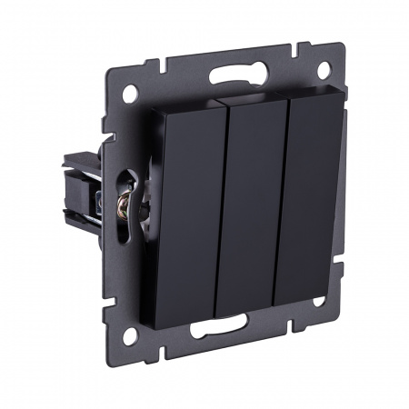 Выключатель 3-клавишный 10А/250В, черный Kollinger REA-S-012BK для Aspekt, Eleganz, Reflex