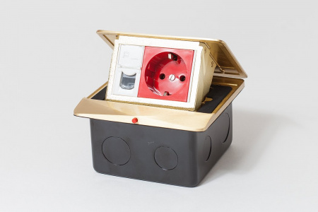 SPL Люк на 1,5 поста (45х45), латунь, с металлической коробкой, IP44