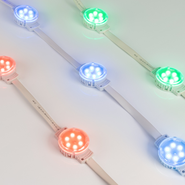 Arlight Модуль управляемый SPI-F6-D40 24V RGB-RAM-Auto (1.25W, IP68, 120 deg) (Пластик, 3 года)